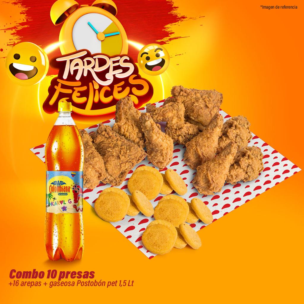 Tardes Felices 10 Presas + 16 Arepas + Gaseosa 1.5 Lts_1
