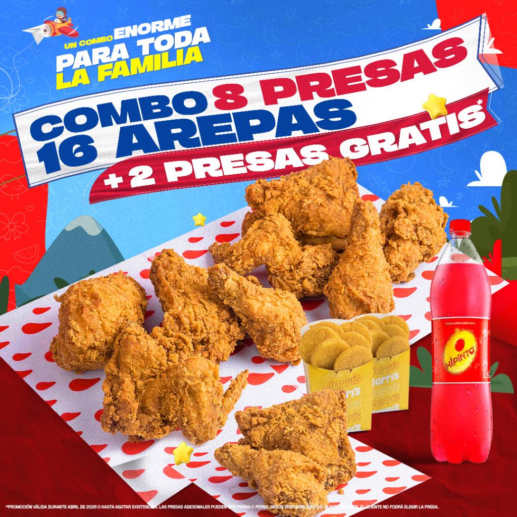 8 PRESAS + 16 AREPAS + POSTOBÓN 1,5 lt. + 2 PRESAS GRATIS - Jarris