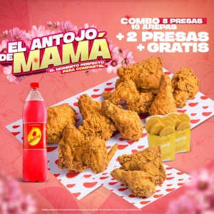 8 PRESAS + 16 AREPAS + POSTOBÓN 1,5 lt. + 2 PRESAS GRATIS_1
