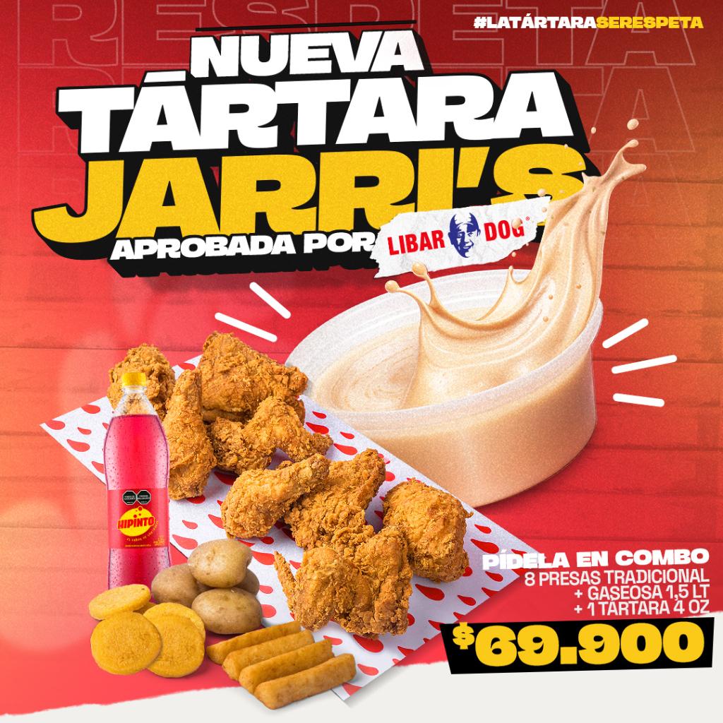8 presas tradicional + Gaseosa 1,5 lt + 1 tártara 4 oz - Jarris